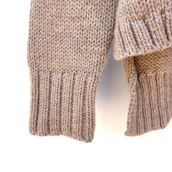 Shaina Mote Baby Alpaca Knit Oversized Slouchy Turtleneck Sweater Tan Small - Picture 7 of 8